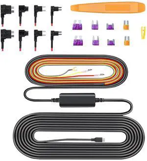 Type C Dash Cam Hardwire Kit for Dashcam, Hardwire Kit Fuse for Dash Camera with Fuse Taps and Installation Tools, Low Voltage Protection for Dash Cam 11.5ft Type C Dash Cam Hardwire Kit for Dashcam, Hardwire Kit Fuse for Dash Camera with Fuse Taps and Installation Tools, Low Voltage Protection for Dash Cam 11.5ft