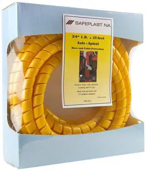 Caplugs SPPC Series Safeplast Pre-Cut Spiral Wrap, Hose & Cable Protector, Yellow HD-PE, 1.0" OD x 25' Pre-Cut Length, Hydraulic & Pneumatic Hoses (25PC25ye) Caplugs SPPC Series Safeplast Pre-Cut Spiral Wrap, Hose & Cable Protector, Yellow HD-PE, 1.0" OD x 25' Pre-Cut Length, Hydraulic & Pneumatic Hoses (25PC25ye)