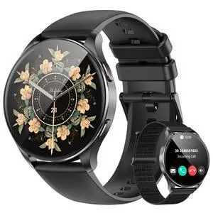 IOWOODO Smart Watch for Women, Answer/Make Call, 1.43'' AMOLED Ultra-Clear Screen Fitness Tracker with 120+ Sport Modes Heart Rate/Sleep/SpO2 Monitor, Smartwatch for iPhone/Android IOWOODO Smart Watch for Women, Answer/Make Call, 1.43'' AMOLED Ultra-Clear Screen Fitness Tracker with 120+ Sport Modes Heart Rate/Sleep/SpO2 Monitor, Smartwatch for iPhone/Android