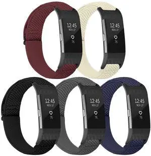 Elastic Bands Compatible with Fitbit Charge 2 Band, Adjustable Stretchy Soft Nylon Solo Loop Replacement Strap for Fitbit Charge 2 Women Men Elastic Bands Compatible with Fitbit Charge 2 Band, Adjustable Stretchy Soft Nylon Solo Loop Replacement Strap for Fitbit Charge 2 Women Men