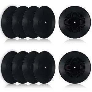 12 Inch Black Blank Vinyl Records, 10 Pcs Fake Retro Vinyl Records for Wall Decor, DIY Doodle Project, Wedding Signing 12 Inch Black Blank Vinyl Records, 10 Pcs Fake Retro Vinyl Records for Wall Decor, DIY Doodle Project, Wedding Signing