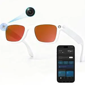 Sunglasses with Camera for Women, 12-Min Video Recording 8MP 1200P HD UV400 | Bluetooth Smart Glasses with Dual Mic Calls and Open Ear Audio,32G AI Voice Assistant,Beach Vacation,Driving and Hiking Sunglasses with Camera for Women, 12-Min Video Recording 8MP 1200P HD UV400 | Bluetooth Smart Glasses with Dual Mic Calls and Open Ear Audio,32G AI Voice Assistant,Beach Vacation,Driving and Hiking