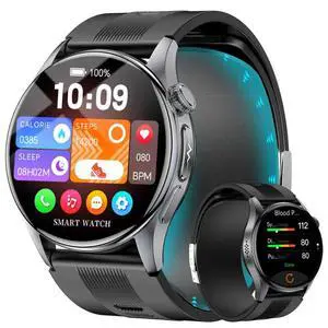 Blood Pressure Smart Watch with Air Pump and Air Cuff, 1.56'' AMOLED Bluetooth Call Fitness Tracker, 24/7 Heart Rate Monitor Blood Oxygen Temperature Sleep Tracker for Android/iOS Blood Pressure Smart Watch with Air Pump and Air Cuff, 1.56'' AMOLED Bluetooth Call Fitness Tracker, 24/7 Heart Rate Monitor Blood Oxygen Temperature Sleep Tracker for Android/iOS