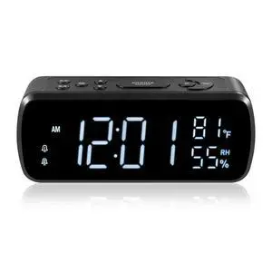 Digital Alarm Clock with FM Radio for Bedroom | 2 Alarms with Large LED Display,Snooze,USB Charger,Preset, Dimmer,Sleep Timer,Temperature,Relative Humidit,Adjustable Volume Digital Alarm Clock with FM Radio for Bedroom | 2 Alarms with Large LED Display,Snooze,USB Charger,Preset, Dimmer,Sleep Timer,Temperature,Relative Humidit,Adjustable Volume