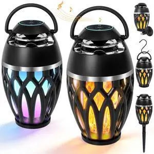 2 Pack Outdoor Speakers with Lights, Mens Gifts for Birthday, IPX6 Waterproof Portable Bluetooth Speaker, HD Stereo Sound Wireless Speaker for Party Patio Deck Porch Backyard RV, Cool Gadget for Him 2 Pack Outdoor Speakers with Lights, Mens Gifts for Birthday, IPX6 Waterproof Portable Bluetooth Speaker, HD Stereo Sound Wireless Speaker for Party Patio Deck Porch Backyard RV, Cool Gadget for Him