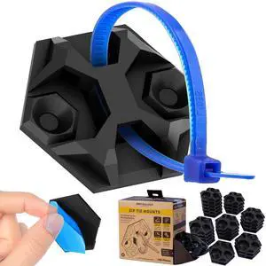 Rugged, Stylish Adhesive XL Zip Tie Mounts 100 Pack. Premium 1.5in Sticky Back Ziptie, Cord, and Cable Management Anchor Clips. Easy Peel and Stick Mounting Bases With Hanging Organizer Box Dispenser Rugged, Stylish Adhesive XL Zip Tie Mounts 100 Pack. Premium 1.5in Sticky Back Ziptie, Cord, and Cable Management Anchor Clips. Easy Peel and Stick Mounting Bases With Hanging Organizer Box Dispenser