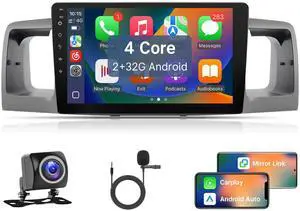 Car Radio Stereo for Toyota Corolla 2003 2004 2005 2006 2007 2008 Upgrade with Wireless Carplay Android Auto, 9'' Touchscreen with Bluetooth GPS Navigation WiFi SWC Backup Camera Mic Pantalla Car Radio Stereo for Toyota Corolla 2003 2004 2005 2006 2007 2008 Upgrade with Wireless Carplay Android Auto, 9'' Touchscreen with Bluetooth GPS Navigation WiFi SWC Backup Camera Mic Pantalla