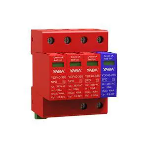 480Y/277V 3-Phase AC Surge Protector, 3P+N Type 2 SPD, DIN Rail | For TN/TT systems; 20kA In/40kA Imax, L-N/N-PE protection, pluggable modules, remote signaling, red/green indicator 480Y/277V 3-Phase AC Surge Protector, 3P+N Type 2 SPD, DIN Rail | For TN/TT systems; 20kA In/40kA Imax, L-N/N-PE protection, pluggable modules, remote signaling, red/green indicator