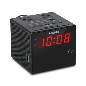 Digital Alarm Clock Radio with Charging Station, AM/FM Radio for Bedroom, 2 AC Outlets & USB-C + USB-A Charging Ports, LED Display, Snooze, AUX Input, Battery Backup by Digital Alarm Clock Radio with Charging Station, AM/FM Radio for Bedroom, 2 AC Outlets & USB-C + USB-A Charging Ports, LED Display, Snooze, AUX Input, Battery Backup by