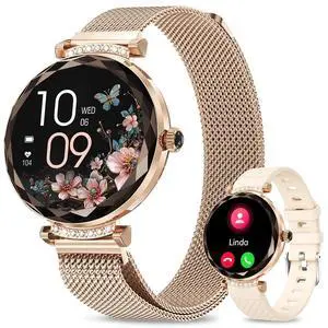 Smart Watches for Women(Answer/Make Call), 1.19" AMOED Smartwatch for Android iPhone,Fitness Tracker with 120+ Sport Modes, IP68 Waterproof, Heart Rate/Sleep/Spo2 Monitor, Activity Tracker Rose Gold Smart Watches for Women(Answer/Make Call), 1.19" AMOED Smartwatch for Android iPhone,Fitness Tracker with 120+ Sport Modes, IP68 Waterproof, Heart Rate/Sleep/Spo2 Monitor, Activity Tracker Rose Gold