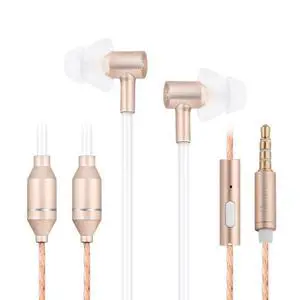 Air Tube Headphones EMF Free Airtube Earbuds Wired Air Tube Headset with Microphone in Ear Earphones Noise Cancelling for Safe Listening - Gold Air Tube Headphones EMF Free Airtube Earbuds Wired Air Tube Headset with Microphone in Ear Earphones Noise Cancelling for Safe Listening - Gold