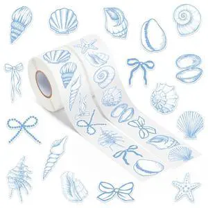 Blue Seashell Stickers - 1000Pcs Summer Decorative Decals for Kids | Funny Ocean Animals Starfish Bow, Under the Sea Beach Vinyl Roll Stickers, Birthday Party Gift, Laptop Guitars Skateboards Blue Seashell Stickers - 1000Pcs Summer Decorative Decals for Kids | Funny Ocean Animals Starfish Bow, Under the Sea Beach Vinyl Roll Stickers, Birthday Party Gift, Laptop Guitars Skateboards