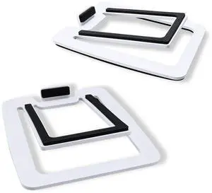 SW601 15° Tilted Speaker Stands for 2-3 Inch Speakers (Pair, White) | Aims Sound at Ear Level - Damping Foam Reduces Vibration - Steel Base - 4.4x5.3 in - Fits SW208 and 2-3 Inch Models SW601 15° Tilted Speaker Stands for 2-3 Inch Speakers (Pair, White) | Aims Sound at Ear Level - Damping Foam Reduces Vibration - Steel Base - 4.4x5.3 in - Fits SW208 and 2-3 Inch Models