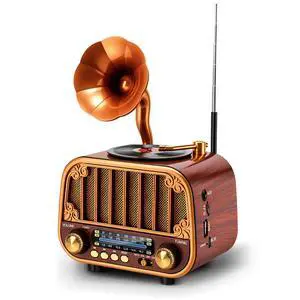 Retro Portable AM/FM/SW Radio with Bluetooth Turntable-Styled Wooden Design, USB-C Rechargeable, TF Card & AUX Input, Great Gift for Seniors & Parents Retro Portable AM/FM/SW Radio with Bluetooth Turntable-Styled Wooden Design, USB-C Rechargeable, TF Card & AUX Input, Great Gift for Seniors & Parents