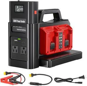 500W Pure Sine Wave Power Inverter for Milwaukee M18 18V Battery, 4-Ports DC 18V to AC(2 Outlets) 120V Car Charger Plug Inverter Adapter Converter for Camping, Emergencies(Tool Only) 500W Pure Sine Wave Power Inverter for Milwaukee M18 18V Battery, 4-Ports DC 18V to AC(2 Outlets) 120V Car Charger Plug Inverter Adapter Converter for Camping, Emergencies(Tool Only)