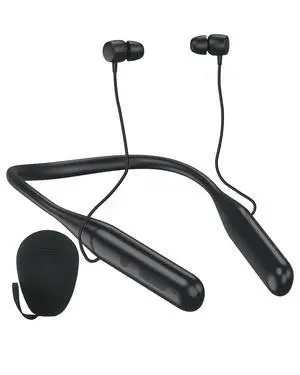 Wireless Bluetooth Neckband Earbuds,Wrap Around the Neck In-ear Headphone,100 Hours Long Battery Playtime Headset,Waterproof Sweatproof Sport Earphone Over Neck For Work out Travel Office Use (Black) Wireless Bluetooth Neckband Earbuds,Wrap Around the Neck In-ear Headphone,100 Hours Long Battery Playtime Headset,Waterproof Sweatproof Sport Earphone Over Neck For Work out Travel Office Use (Black)