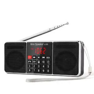 J-288 Portable Radio AM FM Radio, Stereo Bluetooth Speaker | Sleep Timer, Power-Saving Display, Ultra-Long Antenna, AUX Input & USB Disk & TF Card MP3 Player, NO Manual Preset J-288 Portable Radio AM FM Radio, Stereo Bluetooth Speaker | Sleep Timer, Power-Saving Display, Ultra-Long Antenna, AUX Input & USB Disk & TF Card MP3 Player, NO Manual Preset