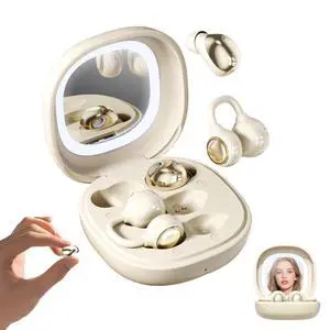 Wireless Clip-On Open Earbuds, Butterfly Earring Bluetooth Headphones with Heart-Shaped Charging Case & Makeup Mirror, 42H Playtime, Lightweight Earphones for Women, Sports, Gifts Wireless Clip-On Open Earbuds, Butterfly Earring Bluetooth Headphones with Heart-Shaped Charging Case & Makeup Mirror, 42H Playtime, Lightweight Earphones for Women, Sports, Gifts