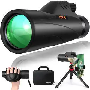 12x56 High Power Monocular Telescope with Smartphone Adapter Tripod, Black | Larger Vision Monoculars for Adults with BAK4 Prism & FMC Lens, Suitable for Bird Watching Hunting Hiking Camping Travel 12x56 High Power Monocular Telescope with Smartphone Adapter Tripod, Black | Larger Vision Monoculars for Adults with BAK4 Prism & FMC Lens, Suitable for Bird Watching Hunting Hiking Camping Travel