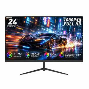 24 Inch Gaming Monitor, FHD 1080P IPS Display, 100Hz Computer Monitor, 3ms MPRT, Built-in Speakers, HDMI & DisplayPort, VESA Mount, Low Blue Light, Flicker-Free, 16.7M Colors 24 Inch Gaming Monitor, FHD 1080P IPS Display, 100Hz Computer Monitor, 3ms MPRT, Built-in Speakers, HDMI & DisplayPort, VESA Mount, Low Blue Light, Flicker-Free, 16.7M Colors