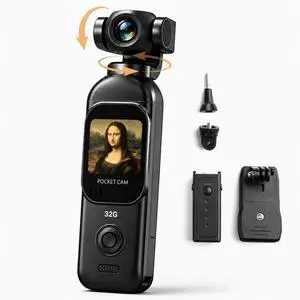 1080P Vlogging Camera with Rotating Lens, WiFi App & 32GB Card | Charging Case, One-Button Recording for Travel and Daily Life 1080P Vlogging Camera with Rotating Lens, WiFi App & 32GB Card | Charging Case, One-Button Recording for Travel and Daily Life