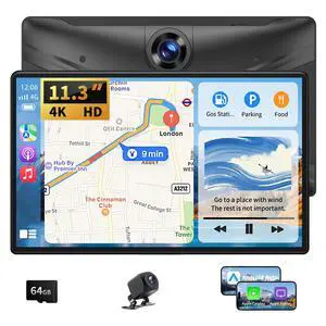 Portable Apple Carplay Screen for Car, 11.3" Extra Large Wireless Car Play & Android Auto Screen for Car, Car Stereo with 4K Dash Cam, App View, Backup Camera,GPS,Mirror Link,FM, Voice Control Portable Apple Carplay Screen for Car, 11.3" Extra Large Wireless Car Play & Android Auto Screen for Car, Car Stereo with 4K Dash Cam, App View, Backup Camera,GPS,Mirror Link,FM, Voice Control