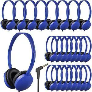 25 Pack Bulk Headphones for Kids Classroom School Students, Wholesale Wired Durable On-Ear Headphones for Children Teen Boys Girls Toddler Adult(Blue, 25 Pack) 25 Pack Bulk Headphones for Kids Classroom School Students, Wholesale Wired Durable On-Ear Headphones for Children Teen Boys Girls Toddler Adult(Blue, 25 Pack)