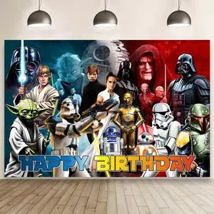 Wall Decor Backdrop for Star of Wars Themed Birthday Decorations, Star of Wars Themed Banner for Kids Birthday Party Supplies (5x3ft) Wall Decor Backdrop for Star of Wars Themed Birthday Decorations, Star of Wars Themed Banner for Kids Birthday Party Supplies (5x3ft)