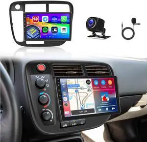 Android Car Stereo for Honda Civic 1996-2001 Wireless CarPlay Android Auto | 9 Inch HD Touch Screen with 2+64G storage, Civic Radio with 5Ghz WiFi GPS Bluetooth FM/RDS EQ SWC Backup Camera MIC Android Car Stereo for Honda Civic 1996-2001 Wireless CarPlay Android Auto | 9 Inch HD Touch Screen with 2+64G storage, Civic Radio with 5Ghz WiFi GPS Bluetooth FM/RDS EQ SWC Backup Camera MIC