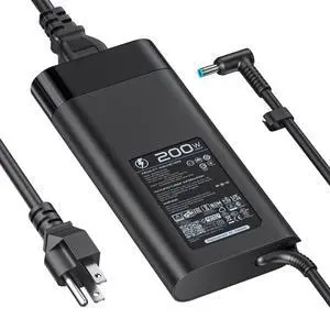 200W Laptop Charger HP Victus Charger, 4.5*3.0mm Blue AC Power Adapter for HP Victus Gaming 15, 16 Omen Gaming 15, 17 Pavilion 15, 17 TPN-DA10 L00818-850,10FT,With U Power Cable 200W Laptop Charger HP Victus Charger, 4.5*3.0mm Blue AC Power Adapter for HP Victus Gaming 15, 16 Omen Gaming 15, 17 Pavilion 15, 17 TPN-DA10 L00818-850,10FT,With U Power Cable