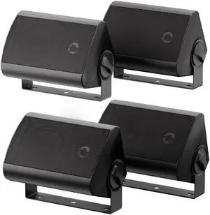 Passive Outdoor Speakers Wired Waterproof, 4 Inches 2-Way 400W Wall Mounted Speakers with Dome Tweeter, All-Weather Durability, for Patio Porch Backyard (2Pairs, Black) Passive Outdoor Speakers Wired Waterproof, 4 Inches 2-Way 400W Wall Mounted Speakers with Dome Tweeter, All-Weather Durability, for Patio Porch Backyard (2Pairs, Black)