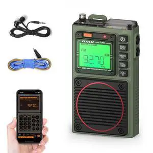 RF75A App Control Shortwave Weather Radio, Army Green | AM/FM/VHF/SW/WB bands, rechargeable pocket size, includes 9.85 ft wire antenna RF75A App Control Shortwave Weather Radio, Army Green | AM/FM/VHF/SW/WB bands, rechargeable pocket size, includes 9.85 ft wire antenna