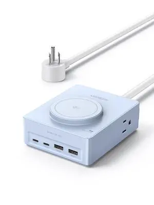 15W 8-Port Wireless Charger Power Strip with 5FT Extension Cord | 2 USB-C, 2 USB-A, 4 AC, 15w Wireless Charging, 20W PD Charging, Desk Charging Station for Office, Conference, Home Use 15W 8-Port Wireless Charger Power Strip with 5FT Extension Cord | 2 USB-C, 2 USB-A, 4 AC, 15w Wireless Charging, 20W PD Charging, Desk Charging Station for Office, Conference, Home Use