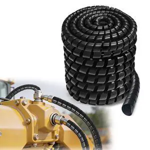 Hydraulic Hose Protector, 40ft x 1.25" Spiral Wrap Hose Protector, Hydraulic Hose Wrap for Hydraulic Pneumatic Hoses, Black Heavy Duty PP Cable Sleeve for Wear & Abrasion Protection Hydraulic Hose Protector, 40ft x 1.25" Spiral Wrap Hose Protector, Hydraulic Hose Wrap for Hydraulic Pneumatic Hoses, Black Heavy Duty PP Cable Sleeve for Wear & Abrasion Protection