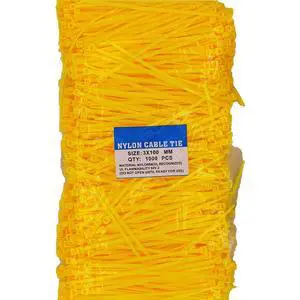 4 Inch Yellow Zip Ties (1000 Pieces), 18lb Strength, Nylon Cable Wire Ties 4 Inch Yellow Zip Ties (1000 Pieces), 18lb Strength, Nylon Cable Wire Ties