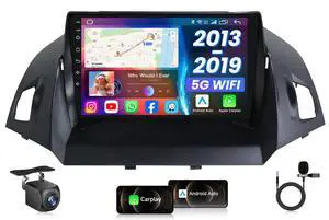 Android 13 Car Radio Stereo for Ford Escape 20132019, 9" 1280×800 Touch Screen Head Unit (4-Core + 64G ROM, 5G WiFi) with Wireless CarPlay & Android Auto, Bluetooth, GPS, DSP EQ, Backup Android 13 Car Radio Stereo for Ford Escape 20132019, 9" 1280×800 Touch Screen Head Unit (4-Core + 64G ROM, 5G WiFi) with Wireless CarPlay & Android Auto, Bluetooth, GPS, DSP EQ, Backup