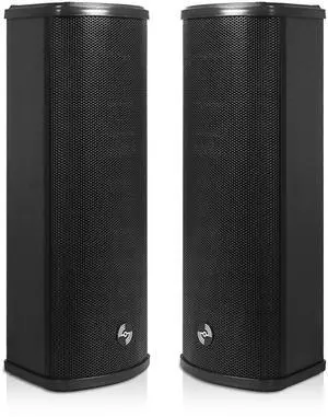 Pair of 70V/100V Dual 5" Weather-Resistant Column Array Passive Speakers, with IP55-rated Aluminum Enclosure, for Home & Commercial Installations, Indoor & Outdoor, Black(TARVOS-CL25B-PAIR) Pair of 70V/100V Dual 5" Weather-Resistant Column Array Passive Speakers, with IP55-rated Aluminum Enclosure, for Home & Commercial Installations, Indoor & Outdoor, Black(TARVOS-CL25B-PAIR)