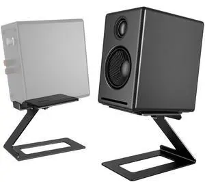 Desktop Speaker Stands, Adjustable Depth 5.57.5, 1 Pair | 17.6lbs Capacity Each, with Vibration Absorption Pads, Cantilevered Stand for Small & Medium Bookshelf Speakers, Black Desktop Speaker Stands, Adjustable Depth 5.57.5, 1 Pair | 17.6lbs Capacity Each, with Vibration Absorption Pads, Cantilevered Stand for Small & Medium Bookshelf Speakers, Black