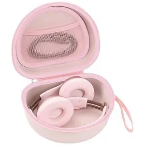 Headphone Case for Beats/JLab Go JBuds Lux ANC/JBL/BERIBES/KVIDIO, Pink | for Souncore Q20i/ TOZO HT3/ Picun Foldable Over-Ear Headphones,with Handle Strap Travel Carrying Headset Case Headphone Case for Beats/JLab Go JBuds Lux ANC/JBL/BERIBES/KVIDIO, Pink | for Souncore Q20i/ TOZO HT3/ Picun Foldable Over-Ear Headphones,with Handle Strap Travel Carrying Headset Case