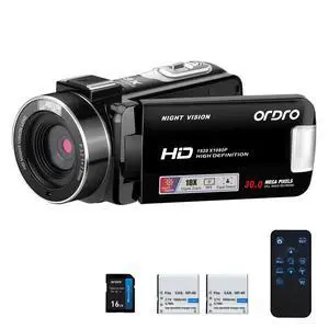 B320 1080P 30FPS Video Camera Recorder, Full HD 30MP 18X Digital Zoom Camcorder, YouTube Vlogging Camera Infrared Night Vision, 3.0 Inch Flip Screen, 2 Batteries, Remote Control (Black) B320 1080P 30FPS Video Camera Recorder, Full HD 30MP 18X Digital Zoom Camcorder, YouTube Vlogging Camera Infrared Night Vision, 3.0 Inch Flip Screen, 2 Batteries, Remote Control (Black)