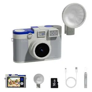 CHUZHAO Aesthetic Retro Camera, Autofocus 12MP 1080P with Fill Light Creative Filters 16GB Card, Compact Travel Point and Shoot Digital Camera for Boys Girls and Teens, Gray CHUZHAO Aesthetic Retro Camera, Autofocus 12MP 1080P with Fill Light Creative Filters 16GB Card, Compact Travel Point and Shoot Digital Camera for Boys Girls and Teens, Gray