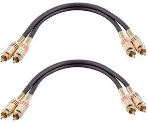 Speakers Dual 2-RCA Audio Patch Cables, Male to Male, Black and Black Speakers Dual 2-RCA Audio Patch Cables, Male to Male, Black and Black