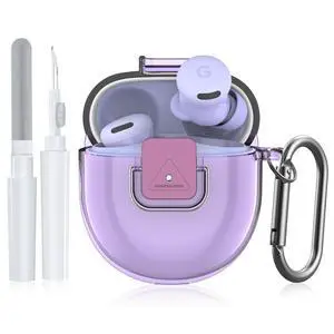 Case for Google Pixel Buds 2a Case Cover, Clear TPU Cover with Secure Lock Shockproof Protective Skin Case for Google Pixel Buds 2a 2025 with Keychain &Cleaner Kit for Girls Boy (Clear Purple) Case for Google Pixel Buds 2a Case Cover, Clear TPU Cover with Secure Lock Shockproof Protective Skin Case for Google Pixel Buds 2a 2025 with Keychain &Cleaner Kit for Girls Boy (Clear Purple)