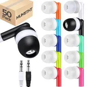 Kids Earbuds Bulk 50 Pack for School Classroom Libraries Students Children Boys Girls Toddler Adult Multi Colored Individually Bagged 3.5mm Jack (YS101) Kids Earbuds Bulk 50 Pack for School Classroom Libraries Students Children Boys Girls Toddler Adult Multi Colored Individually Bagged 3.5mm Jack (YS101)