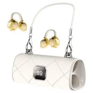 Carrying Bag Battery Compartment Smart Wireless Earbuds Bluetooth 6.0 Open Ear Clip Headset Built-in Mic Ear Hook Design Compatible with iOS and Android (White) Carrying Bag Battery Compartment Smart Wireless Earbuds Bluetooth 6.0 Open Ear Clip Headset Built-in Mic Ear Hook Design Compatible with iOS and Android (White)