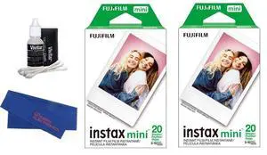 INSTAX MINI Instant Color Film Bundle for EVO, Mini 12, 11, 40 and 41 Cameras, Includes: Instant Color Film, Cleaning Kit and Cleaning Cloth (40 Exposures) INSTAX MINI Instant Color Film Bundle for EVO, Mini 12, 11, 40 and 41 Cameras, Includes: Instant Color Film, Cleaning Kit and Cleaning Cloth (40 Exposures)