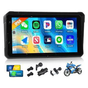 Wireless Motorcycle CarPlay Android Auto 6 Inch Car Play Moto Support TPMS Bluetooth IP68 Waterproof for Motorbike GPS Navigation,Siri,Google Assistant Wireless Motorcycle CarPlay Android Auto 6 Inch Car Play Moto Support TPMS Bluetooth IP68 Waterproof for Motorbike GPS Navigation,Siri,Google Assistant