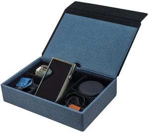 Carrying case for DAP + Earphone, Handmade Italy PU Leather Hard Standing case for 6 IEM Earphones or 3 Digital Audio Players Storage Carry Cover Box (Multi Carrying Case-Indigo Blue) Carrying case for DAP + Earphone, Handmade Italy PU Leather Hard Standing case for 6 IEM Earphones or 3 Digital Audio Players Storage Carry Cover Box (Multi Carrying Case-Indigo Blue)