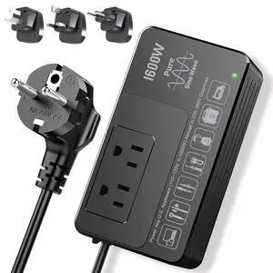 1600W 220V to 110V Converter Power Any U.S. Appliance in 220-250V Countries | Voltage Converter US to Europe International Travel, Pure Sine Wave, Plug & Play, No Limitations, Surge Protected 1600W 220V to 110V Converter Power Any U.S. Appliance in 220-250V Countries | Voltage Converter US to Europe International Travel, Pure Sine Wave, Plug & Play, No Limitations, Surge Protected