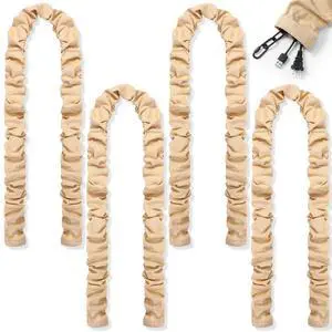 4 Pcs 6 ft Fabric Cord Cover Decorative Cord Cover Burlap Cable Chain Sleeve for Chandelier Lamps Lighting Wires Cable Management 4 Pcs 6 ft Fabric Cord Cover Decorative Cord Cover Burlap Cable Chain Sleeve for Chandelier Lamps Lighting Wires Cable Management